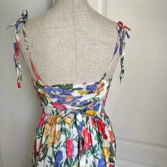 Show Me Your Mumu Juliet Maxi Dress in Charm Peony White Taffeta Sz S - Picture 10 of 15